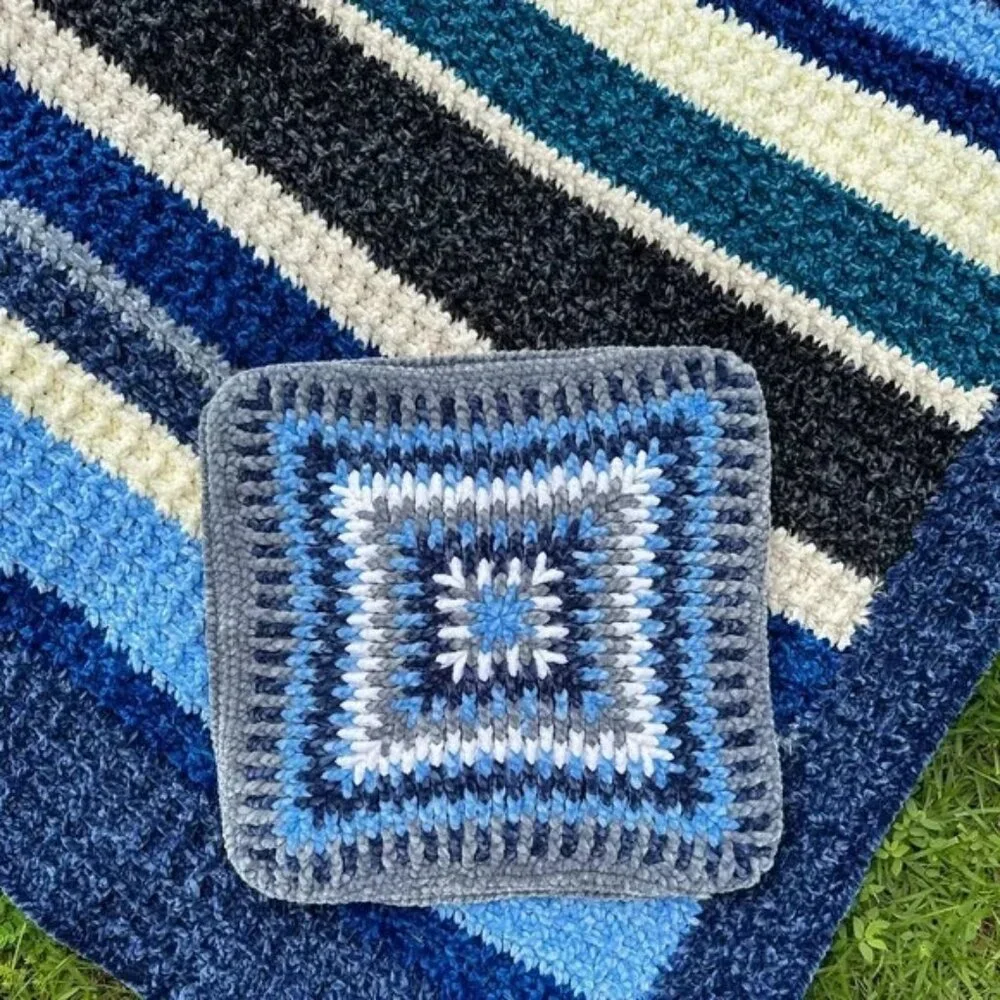 Handmade Crochet Blanket Soft Pleasant to the body in Pastel Colors Knitted